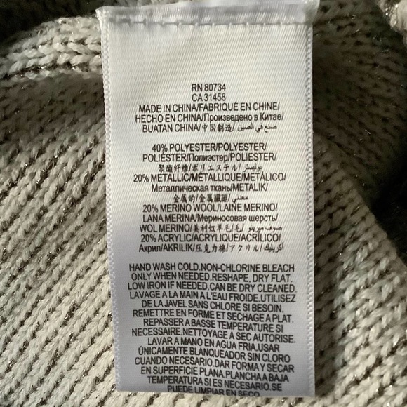 BCBG MaxAzria Metallic Gold Cold Shoulder Sweater - Picture 7 of 7